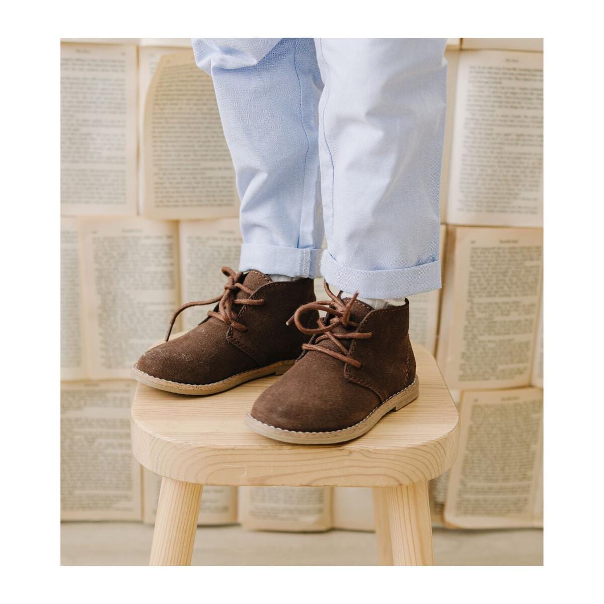 L'Amour Shoes L'Amour Conrad Lace Up Boot in Brown - Little Miss Muffin Children & Home