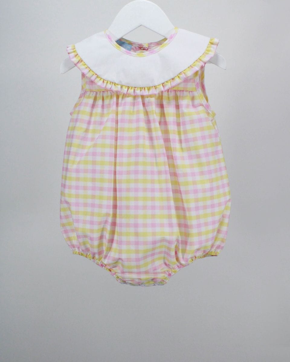 Charming Little One Charming Little One Yellow and Pink Plaid Genevieve Bubble - Little Miss Muffin Children & Home