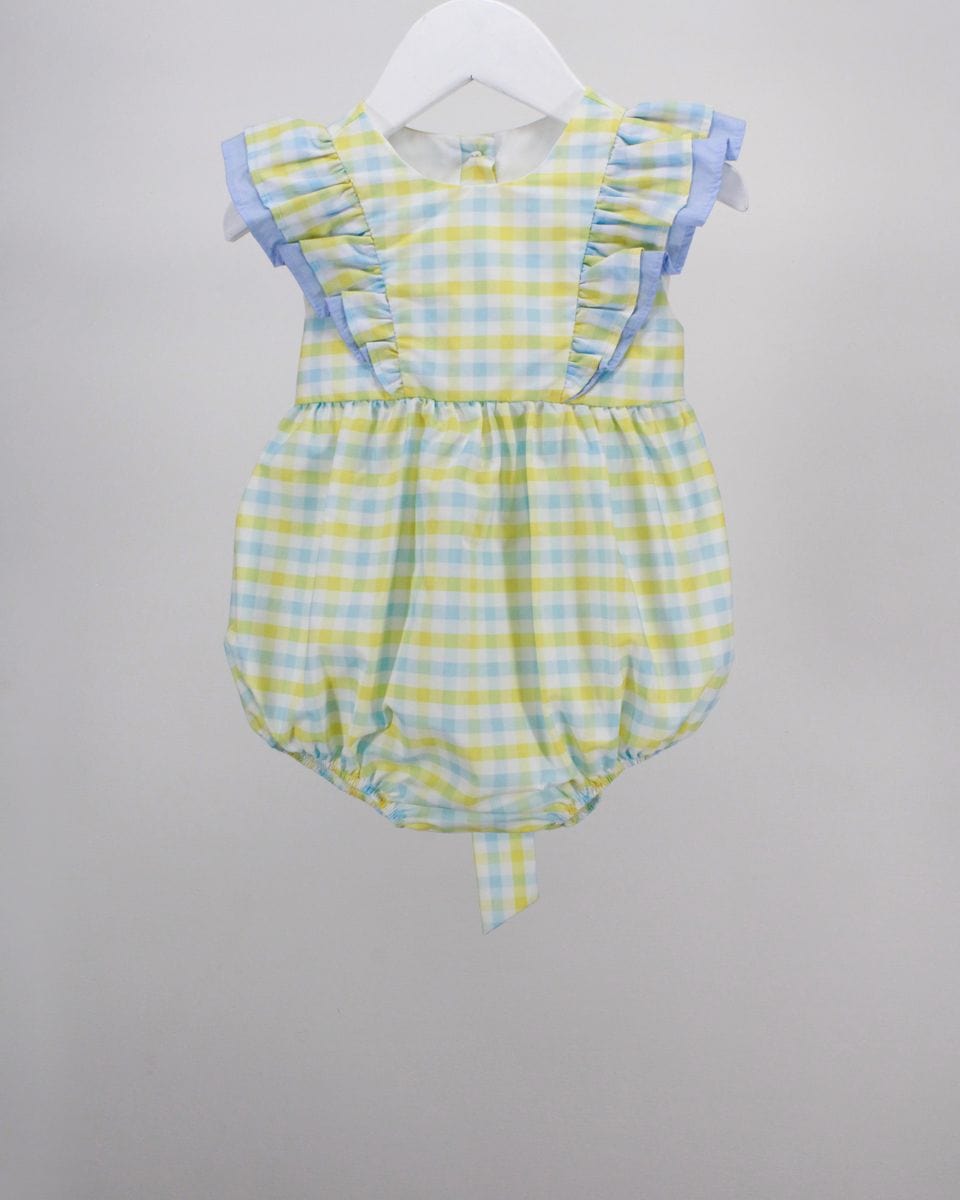 Charming Little One Charming Little One Yellow and Light Blue Plaid Morgan Bubble - Little Miss Muffin Children & Home