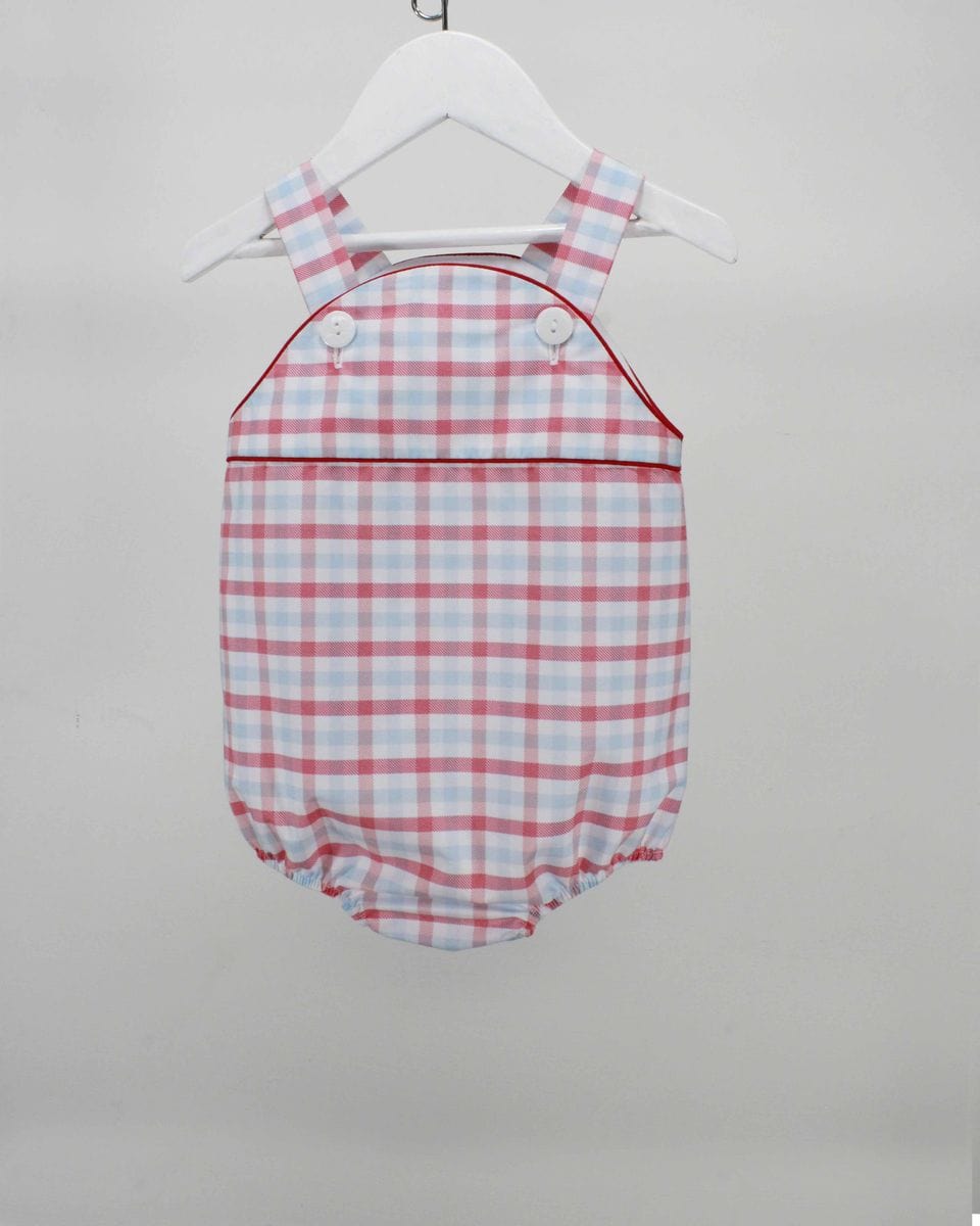 Charming Little One Charming Little One Red and Light Blue Plaid Adam Bubble - Little Miss Muffin Children & Home