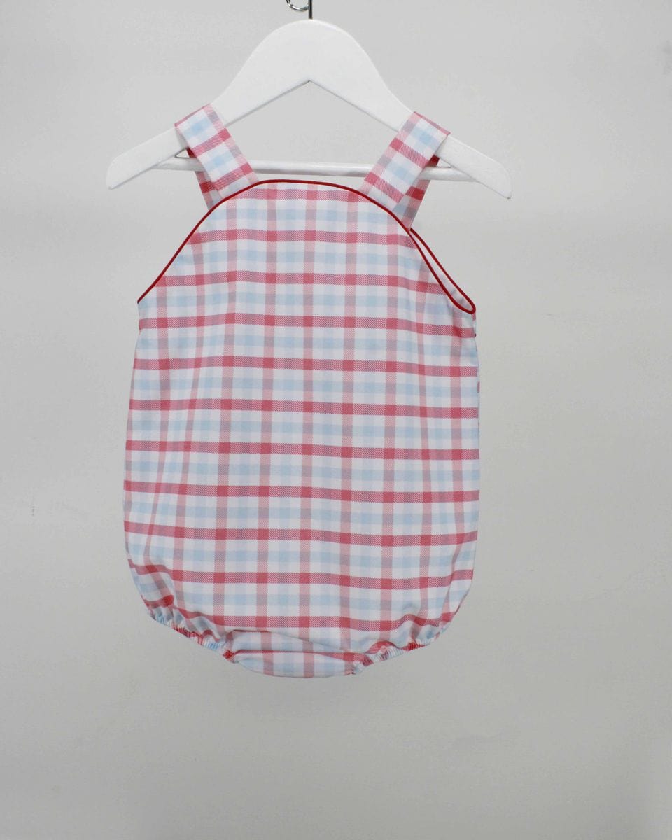 Charming Little One Charming Little One Red and Light Blue Plaid Adam Bubble - Little Miss Muffin Children & Home