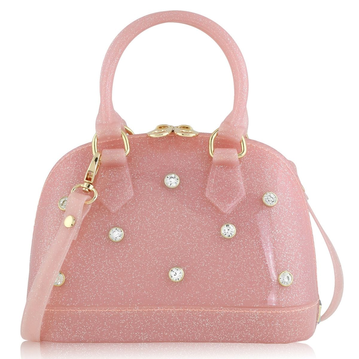 Light Pink Sparkle Cate Handbag with Rhinestones