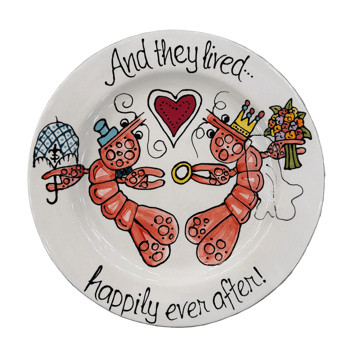 Crawfish Wedding Round Plate