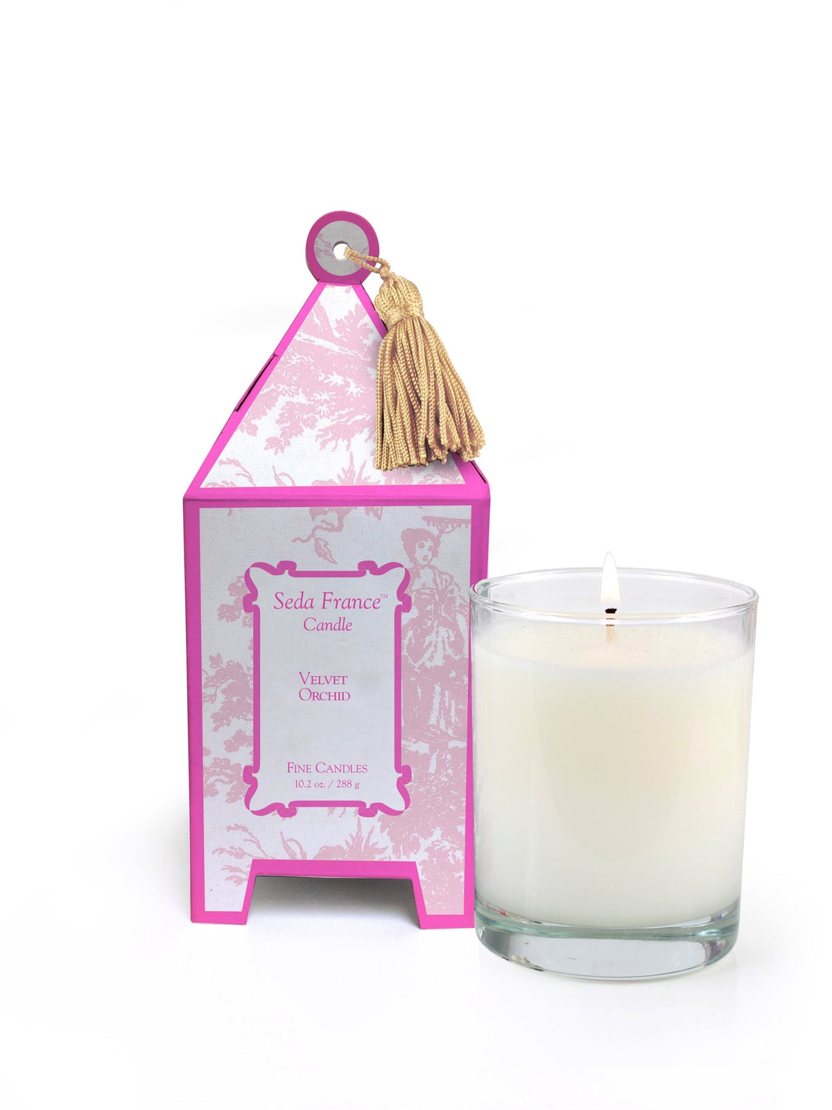 Seda France Velvet Orchid Classic Toile Pagoda Box Candle - Little Miss Muffin Children & Home