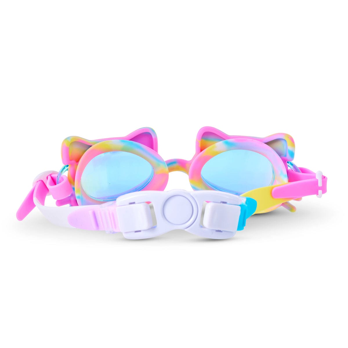Tie-Dye Tabby Kids’ Swim Goggles Meowberry Breeze