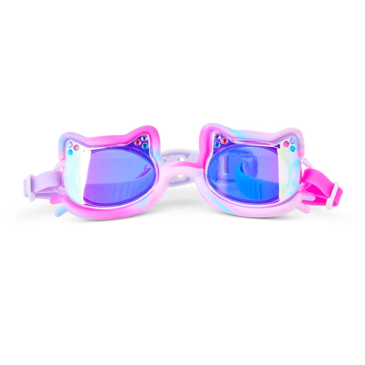 Tie-Dye Tabby Kids’ Swim Goggles Purrberry Bliss