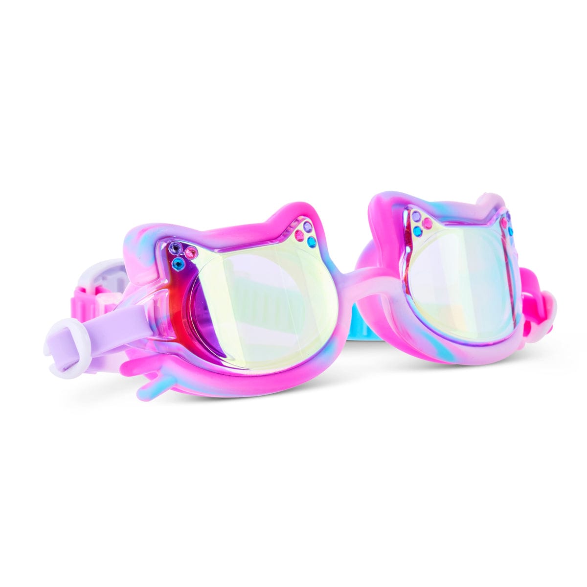 Tie-Dye Tabby Kids’ Swim Goggles Purrberry Bliss