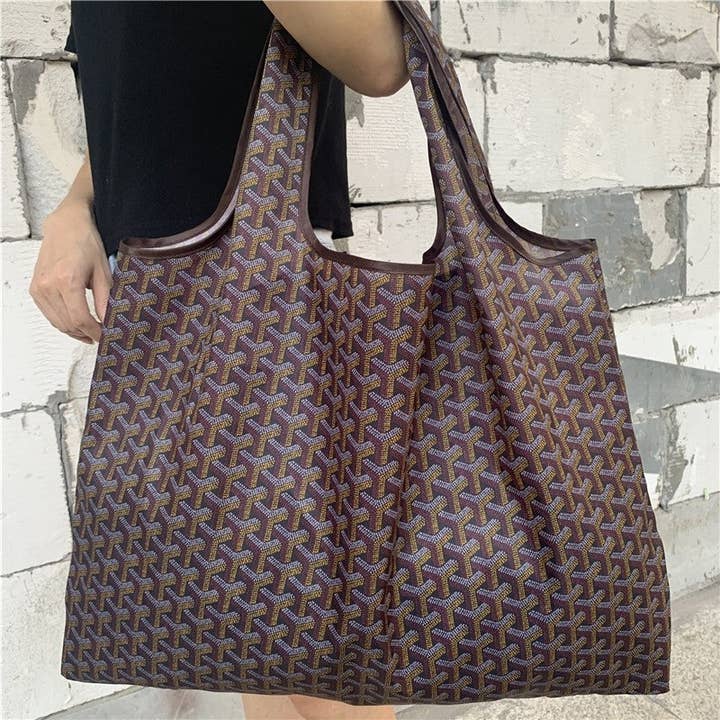 geometric print large handbag