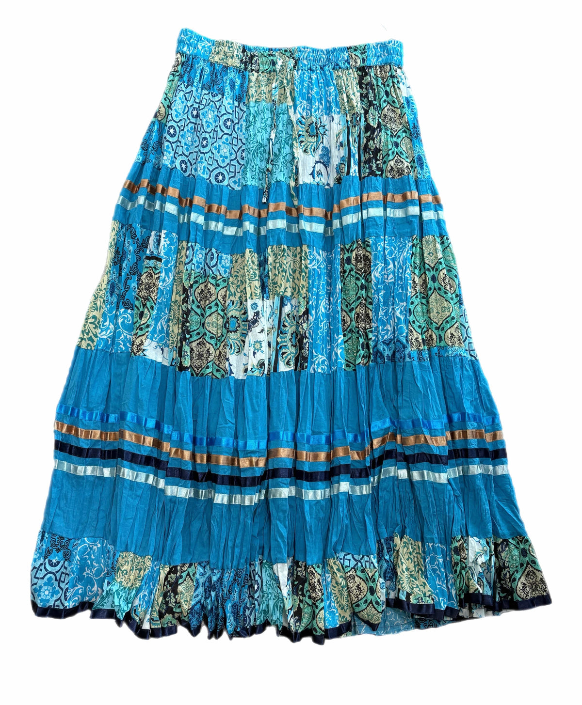 Turquoise/Multi Long Ribbon Skirt