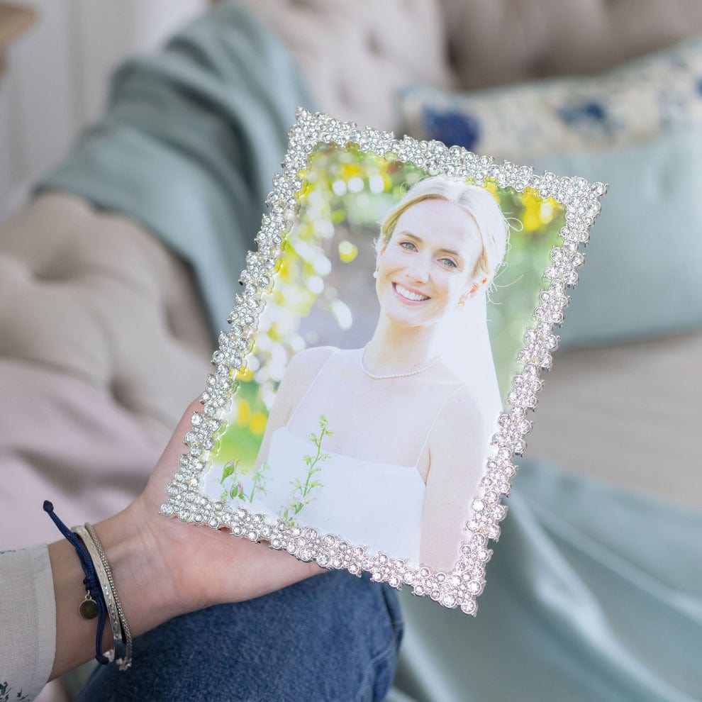 Addison Ross Ltd Silver Daisy Diamante Frame 5x7 - Little Miss Muffin Children & Home