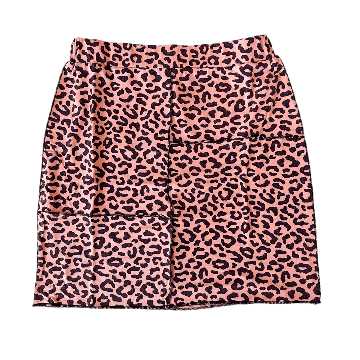 pink leopard print mini skirt