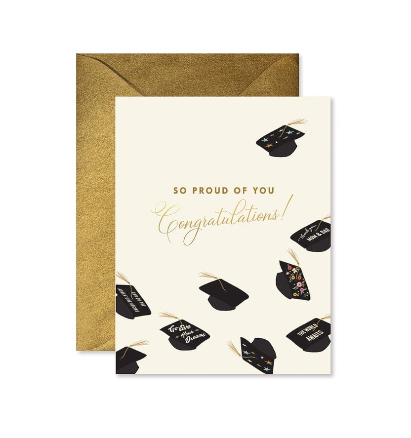 Ginger P Designs Ginger P Designs Flying Hats Graduation Greeting Card - Little Miss Muffin Children & Home