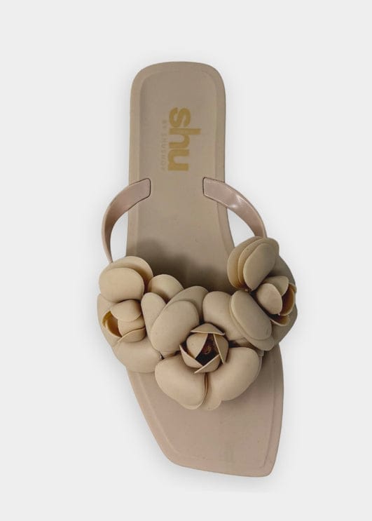Dahlia Jelly Flower Thong Flat Sandal
