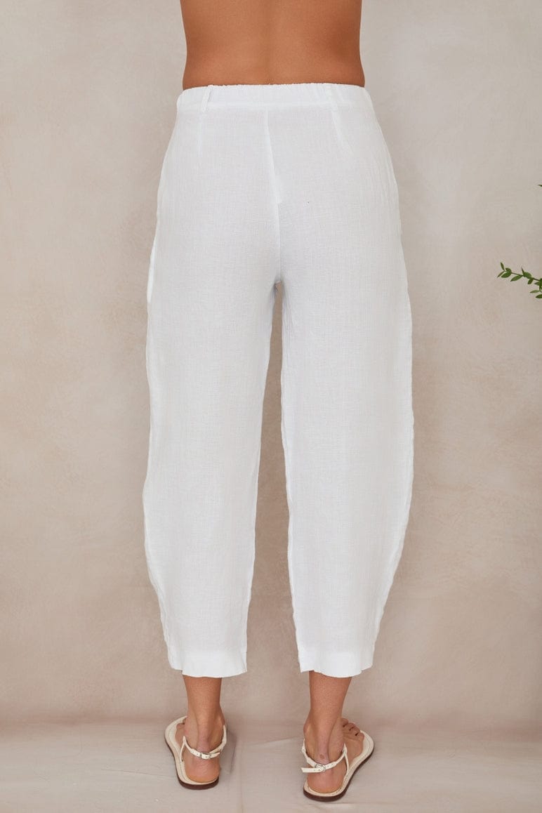 Milio Milano Milio Milano Button Hem Pleated Linen Pants - Little Miss Muffin Children & Home