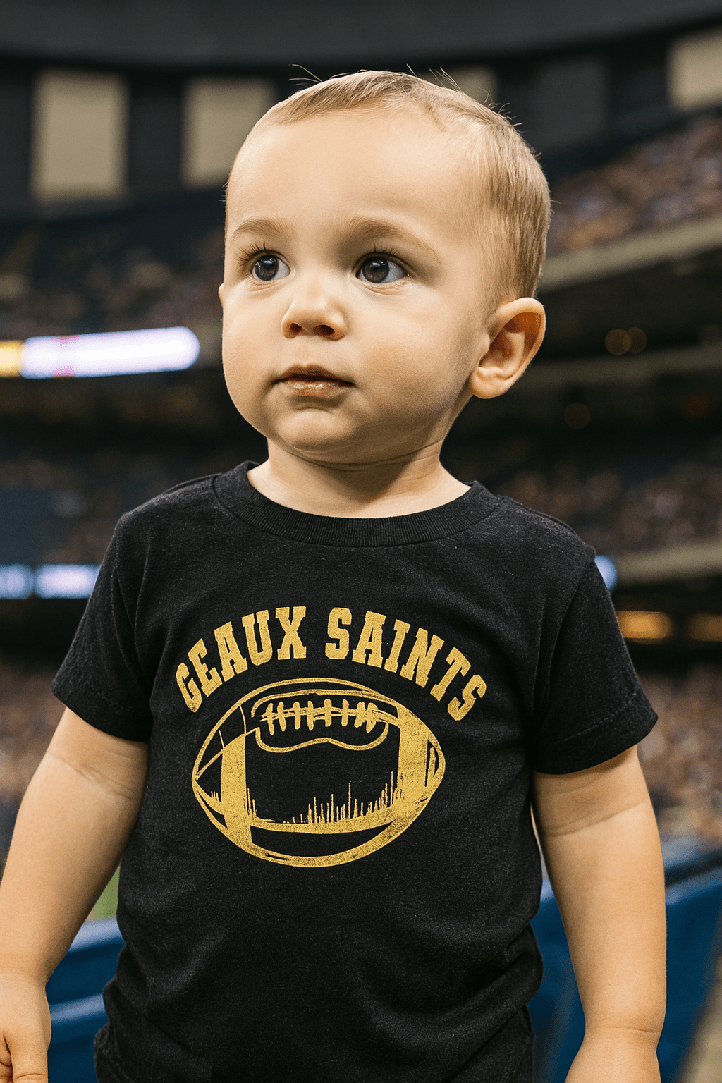 Whereable Art Geaux Saints Fine Jersey Tee in Black - Little Miss Muffin Children & Home