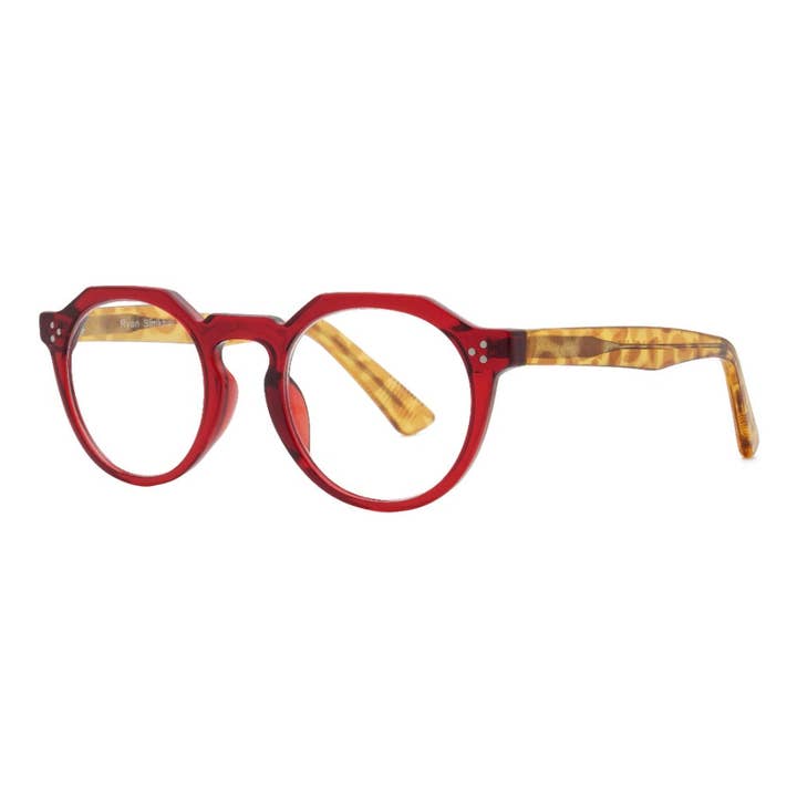 Parker Red Front Tortoise Arms Temples Blue Light Blocking Readers