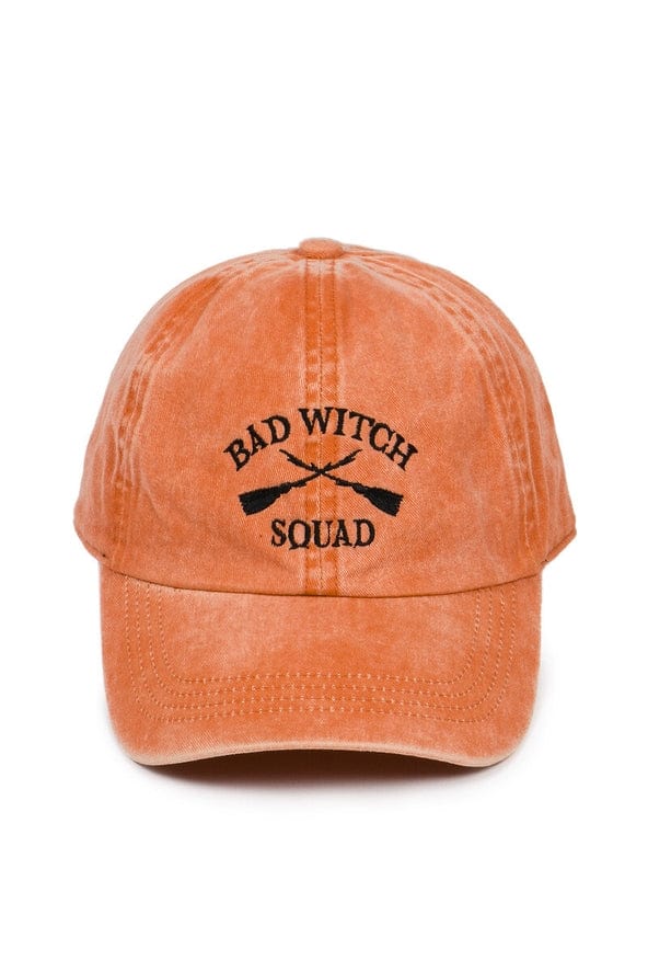 David and Young Bad Witch Squad Embroidered Baseball Cap in Rust - Little Miss Muffin Children & Home
