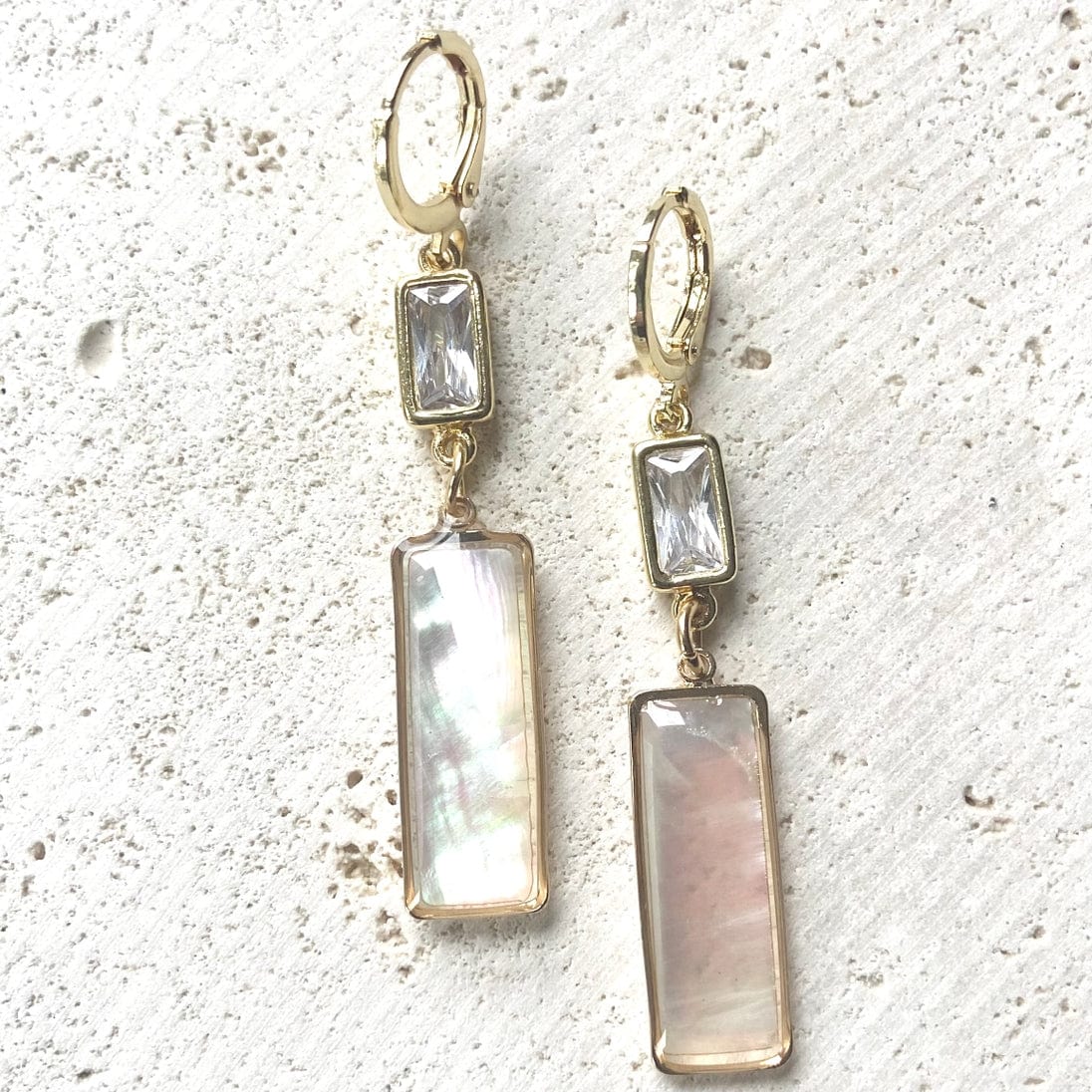 VB&CO Designs Handmade Jewelry Pearl Shell Earrings Iridescent Crystal Boutique Salon - Little Miss Muffin Children & Home