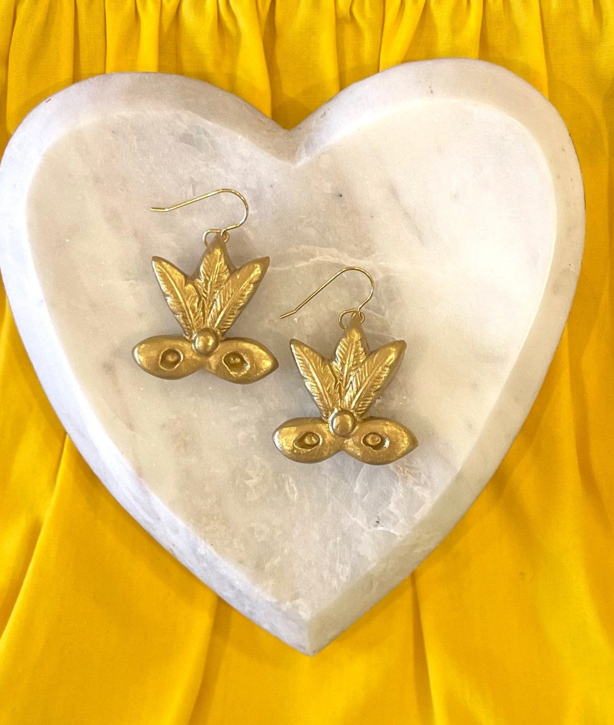 Carol Cassisa Carol Cassisa Krewe des Plumes Earrings (Mask & Feathers) - Little Miss Muffin Children & Home