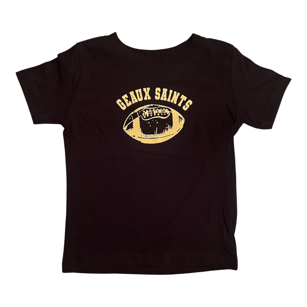 Whereable Art Geaux Saints Fine Jersey Tee in Black - Little Miss Muffin Children & Home