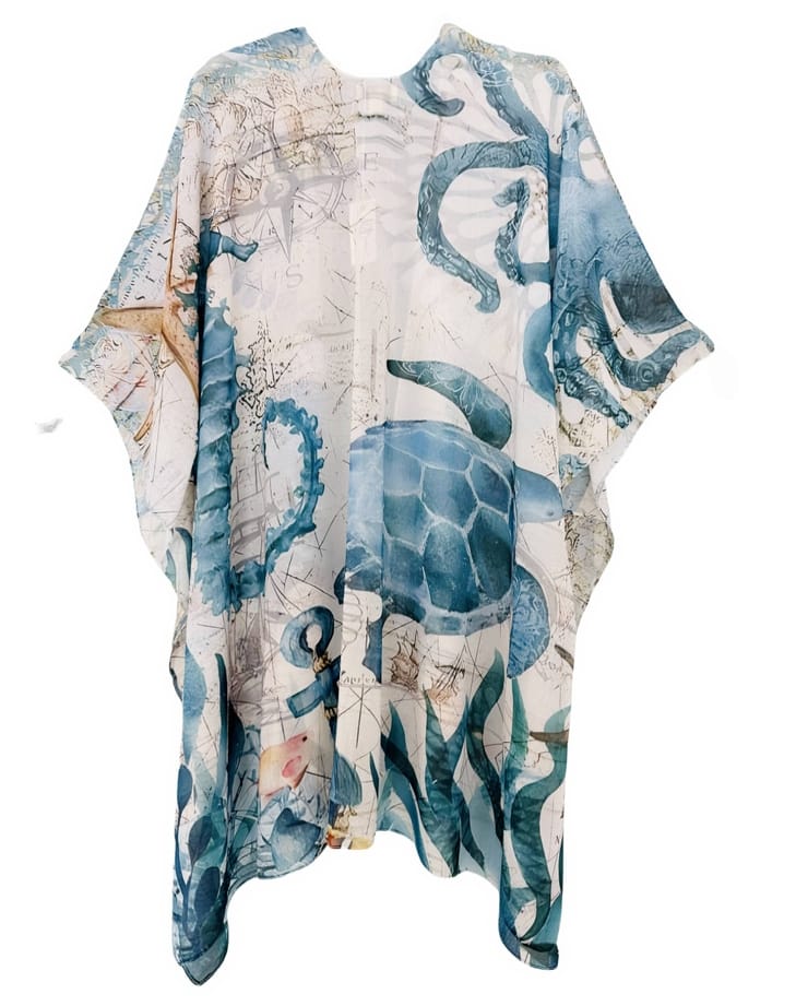 Sea Turtle, Seahorse & Octopus Ocean Spirit Kimono