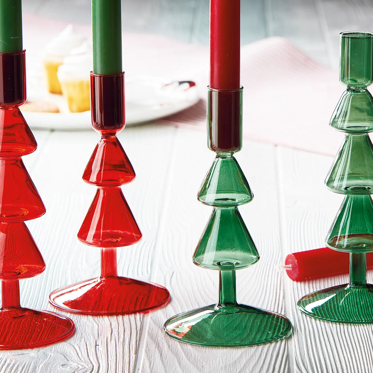 tag Borosilicate Glass Tree Taper Holder, Available in 2 Colors & 2 Sizes Each - Little Miss Muffin Children & Home