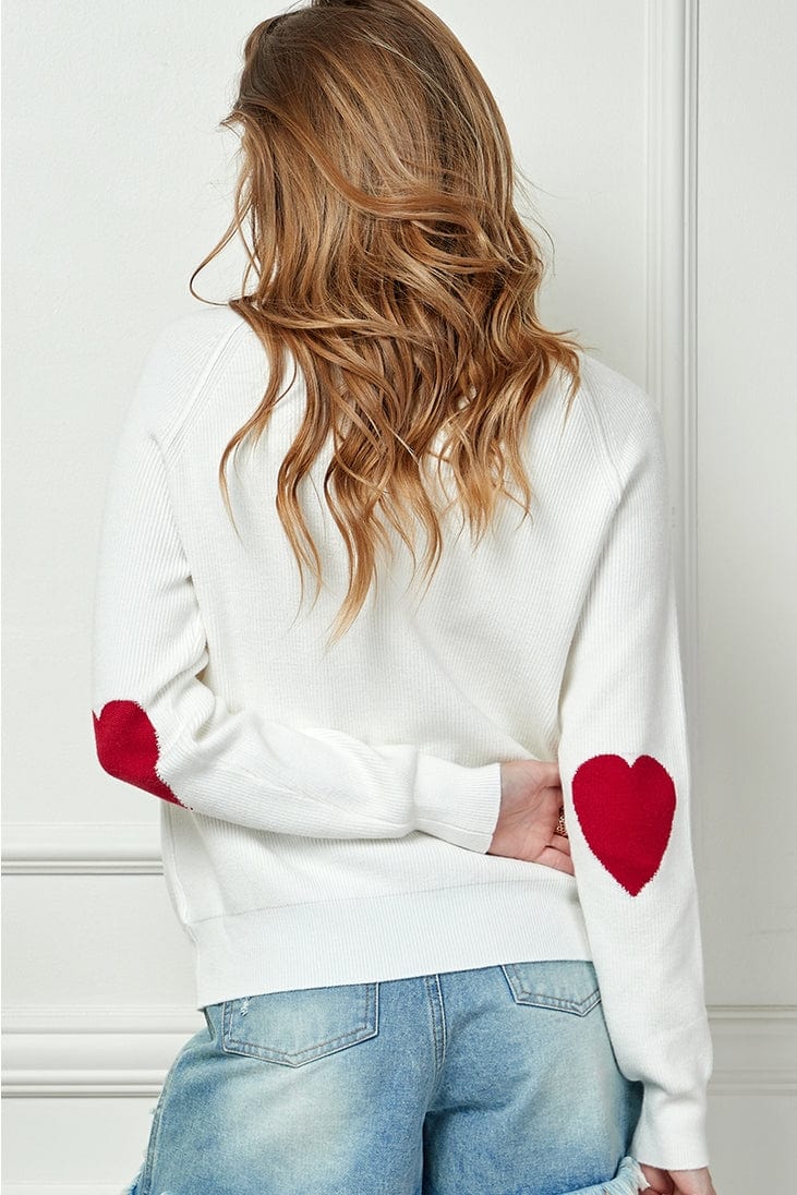 Cezele Cezele Heart Elbow Patch Knit Sweater - Little Miss Muffin Children & Home