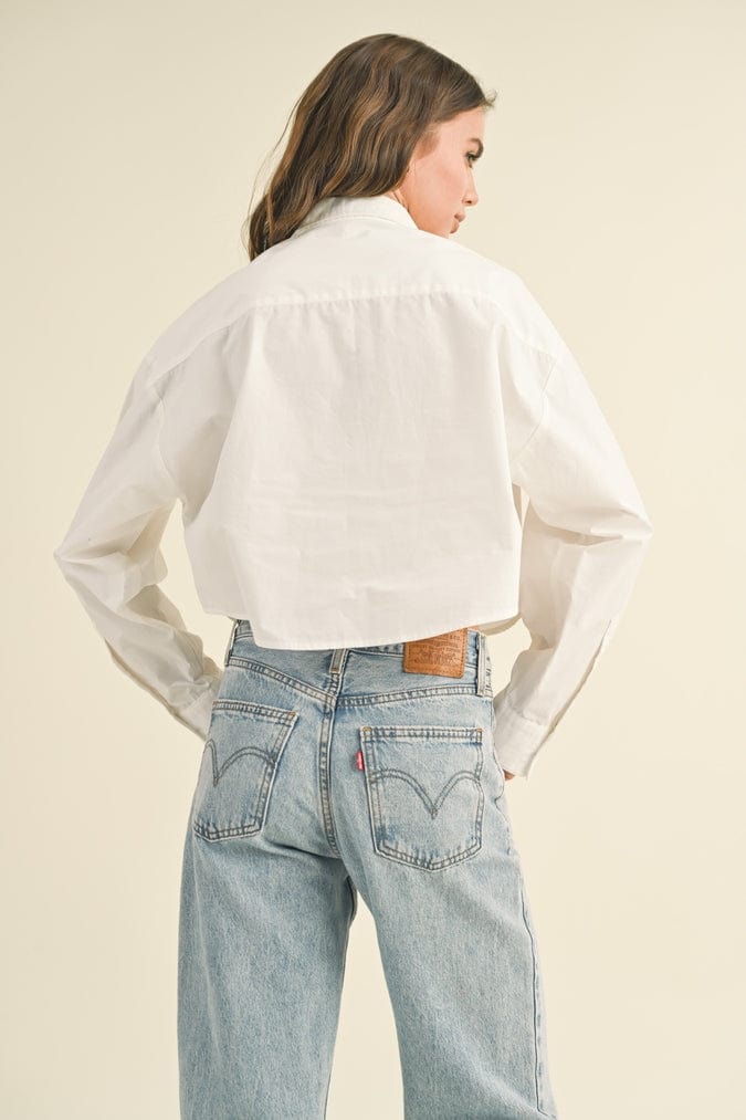 Miou Muse Miou Muse Cropped Button Down Shirt - Little Miss Muffin Children & Home