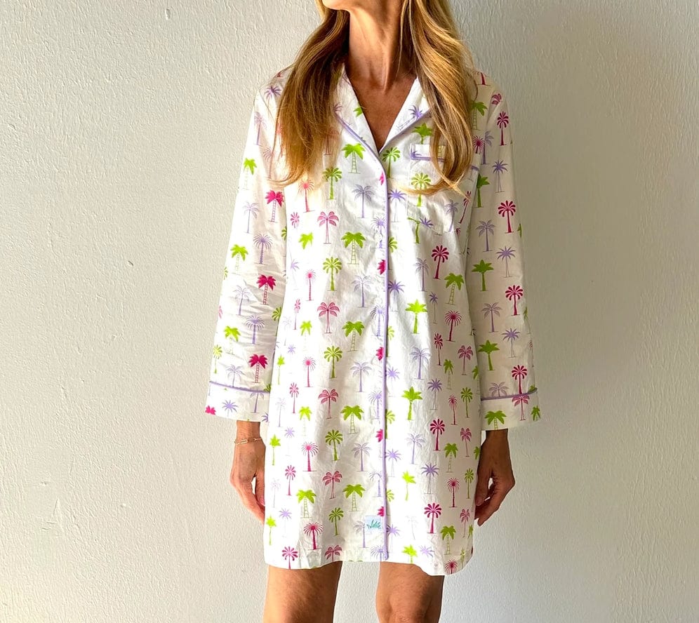 Palm Trees Print Sleep Shirt
