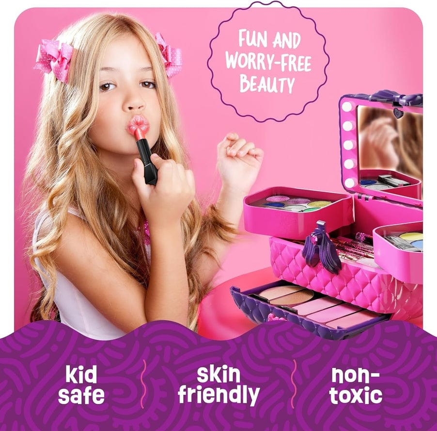 Dan&Darci Dan&Darci Light Up Makeup Kit For Kids, Real Girls Make Up Set - Little Miss Muffin Children & Home