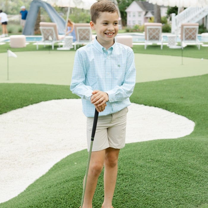 Bailey Boys Bailey Boys Roscoe Performance Button Down Shirt, Lagoon - Little Miss Muffin Children & Home