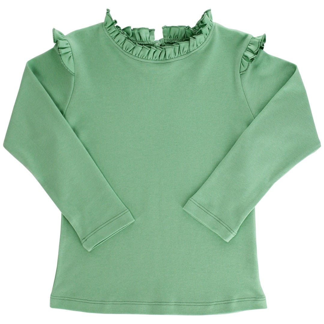 Bailey Boys Long Sleeve Ruffle Neck Tee in Celery - Little Miss Muffin Children & Home