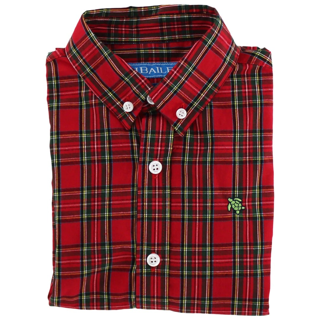 Bailey Boys Roscoe Button Down in Tartan - Little Miss Muffin Children & Home