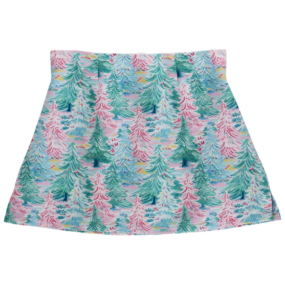 colorful tree mini skort