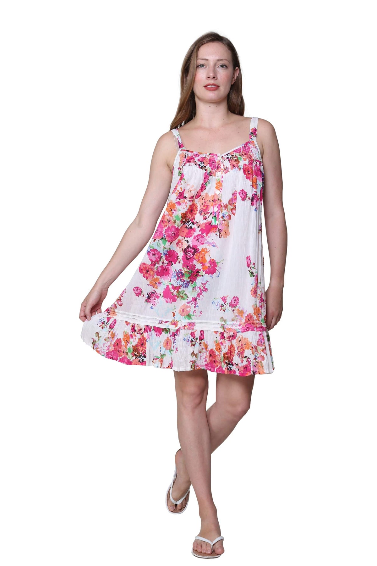 La Cera La Cera Watercolor Garden Cotton Chemise - Little Miss Muffin Children & Home