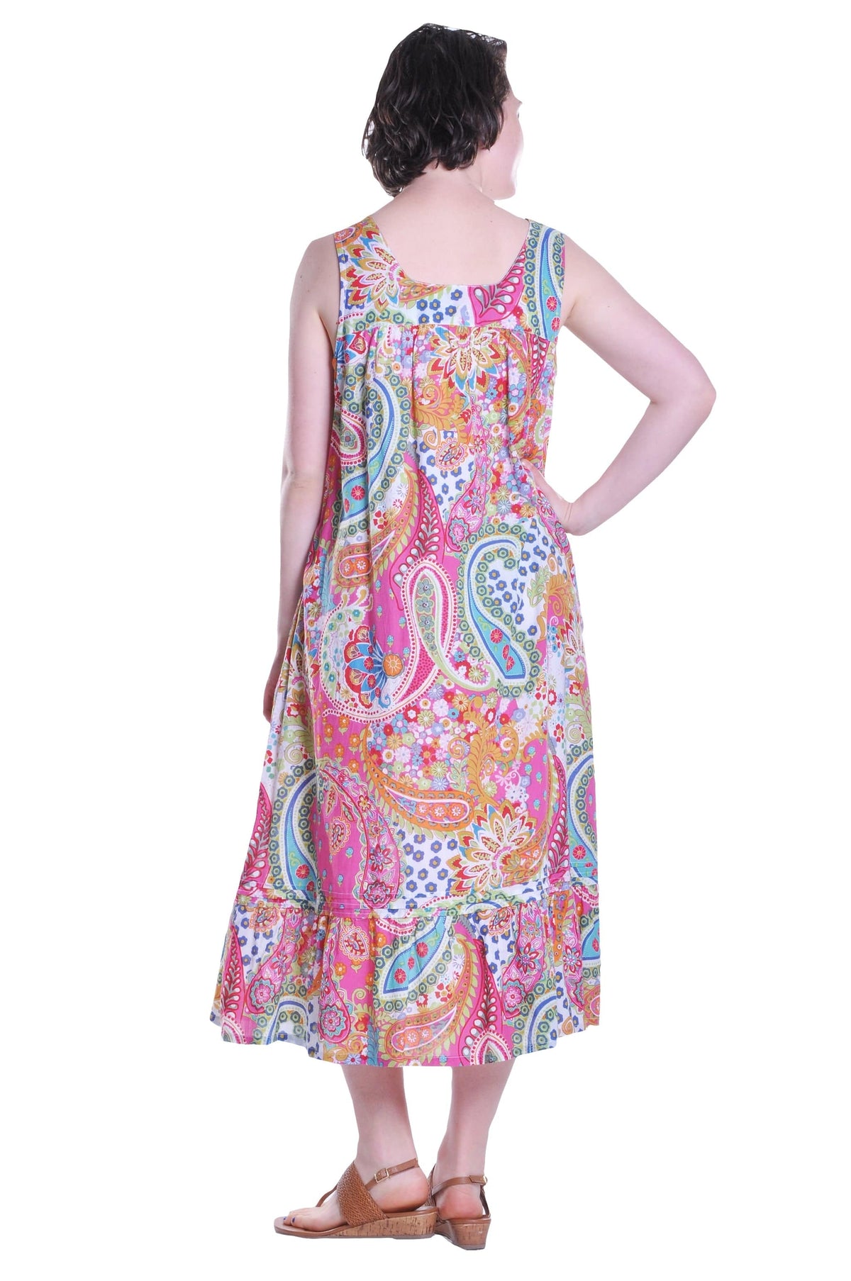 La Cera La Cera Vibrant Print Sweetheart Neck Gown with Pockets - Little Miss Muffin Children & Home
