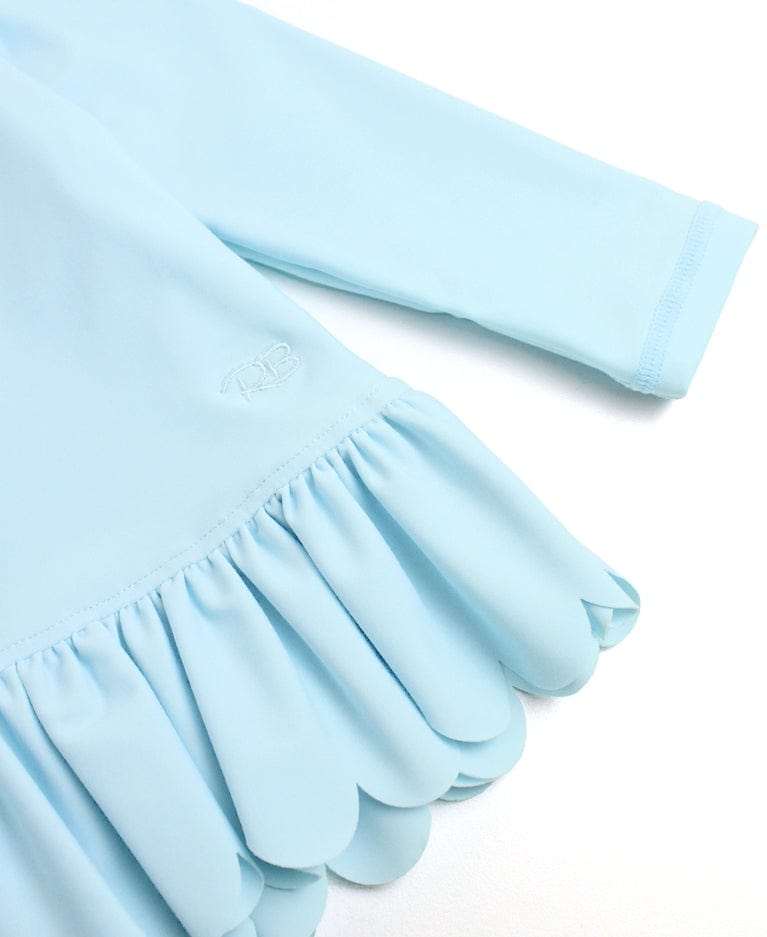 Ruffle Butts Ruffle Butts Tropical Breeze Scalloped Hem Long Sleeve Rash Guard with Ruffle Bikini Bottoms - Little Miss Muffin Children & Home