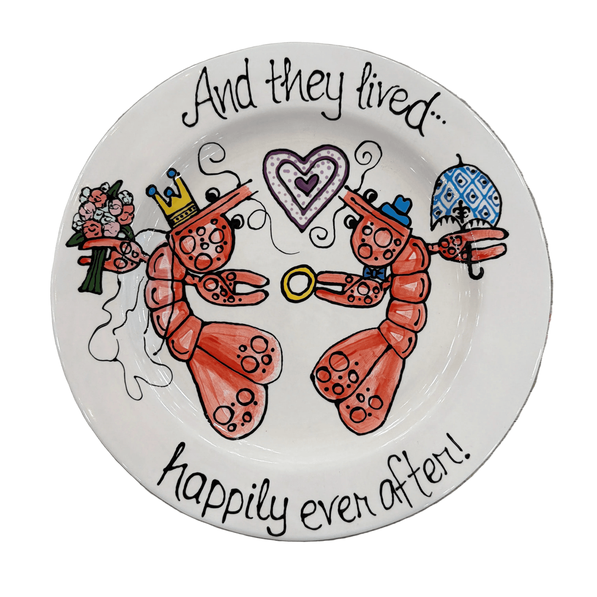Crawfish Wedding Round Plate