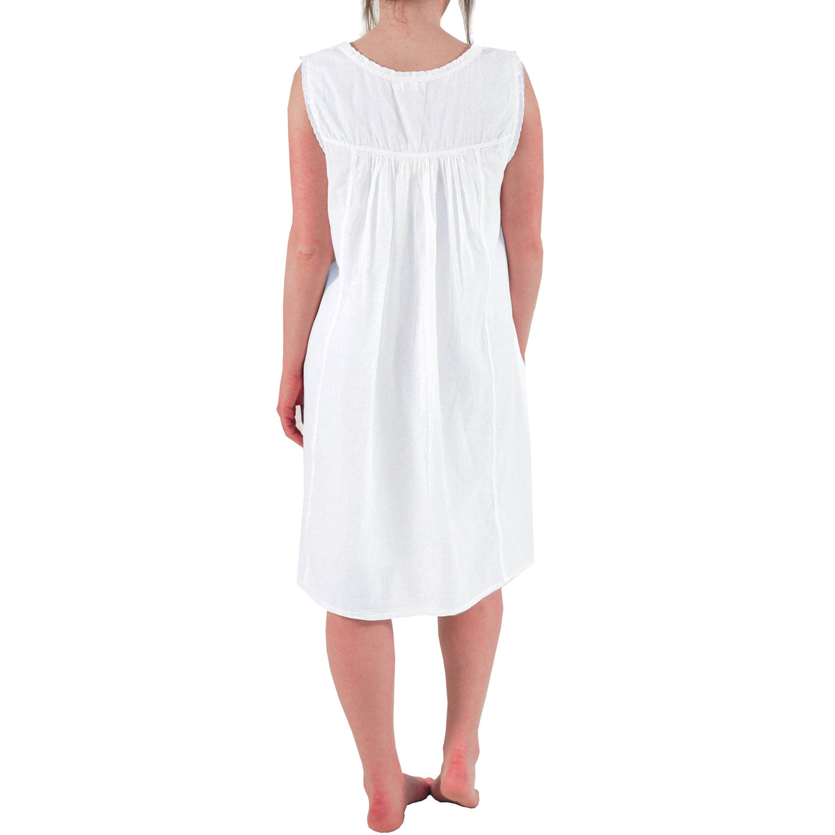 La Cera 100% Cotton White Embroidered Sleeveless Chemise - Little Miss Muffin Children & Home