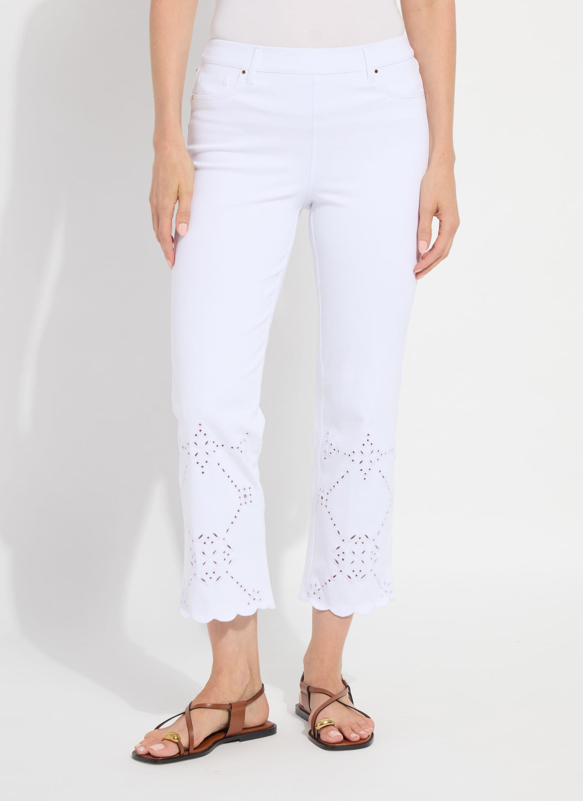 Billie Eyelet Straight Denim Pant