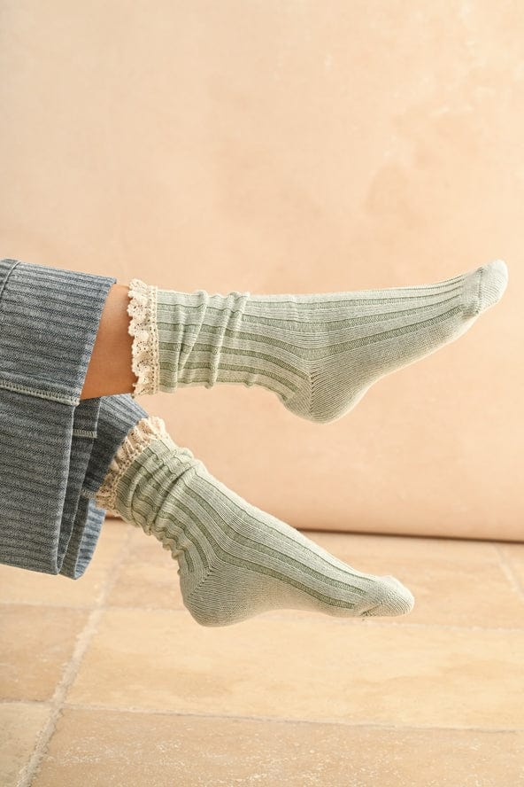 Miou Muse Crochet Trimmed Socks, Available in 3 Colors - Little Miss Muffin Children & Home