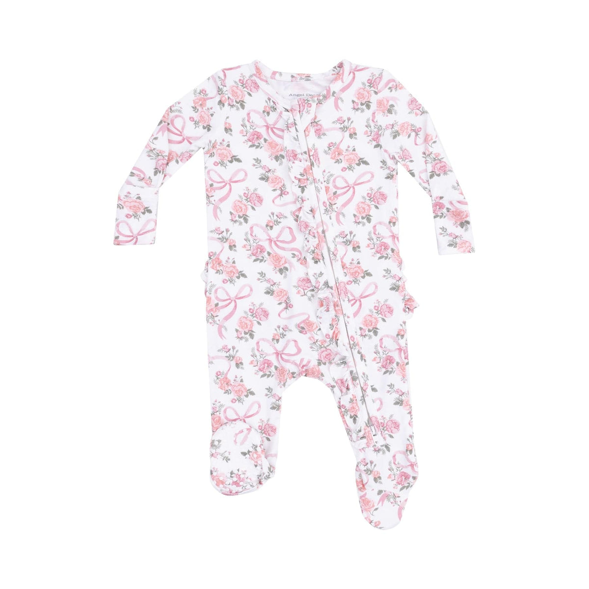 Angel Dear Angel Dear Ribbon And Flowers 2 Way Ruffle Zipper Footie - Little Miss Muffin Children & Home
