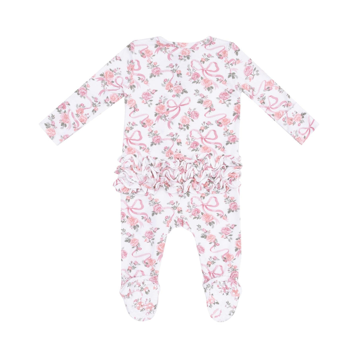 Angel Dear Angel Dear Ribbon And Flowers 2 Way Ruffle Zipper Footie - Little Miss Muffin Children & Home