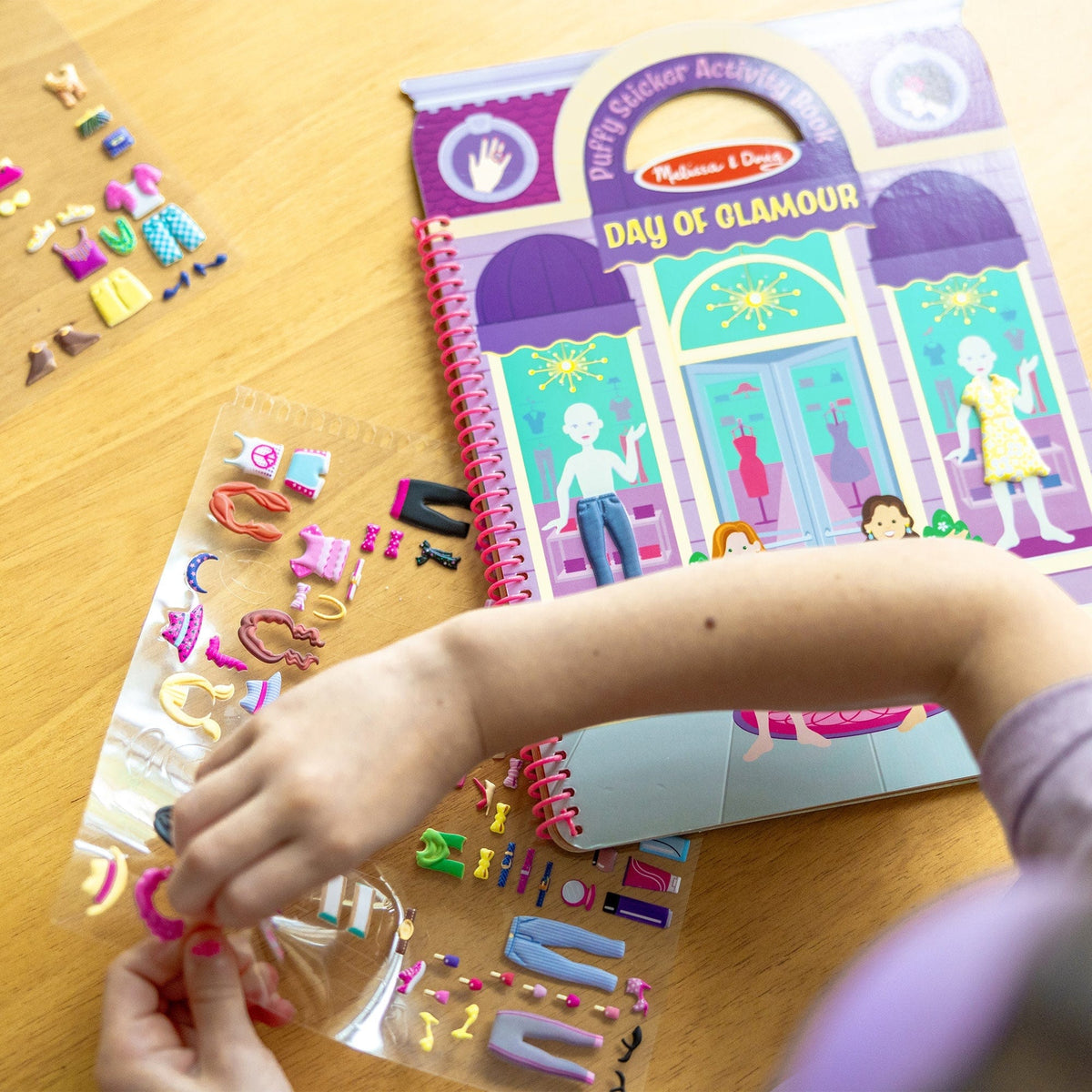 Melissa & Doug Melissa & Doug Deluxe Puffy Sticker Album - Day of Glamour - Little Miss Muffin Children & Home