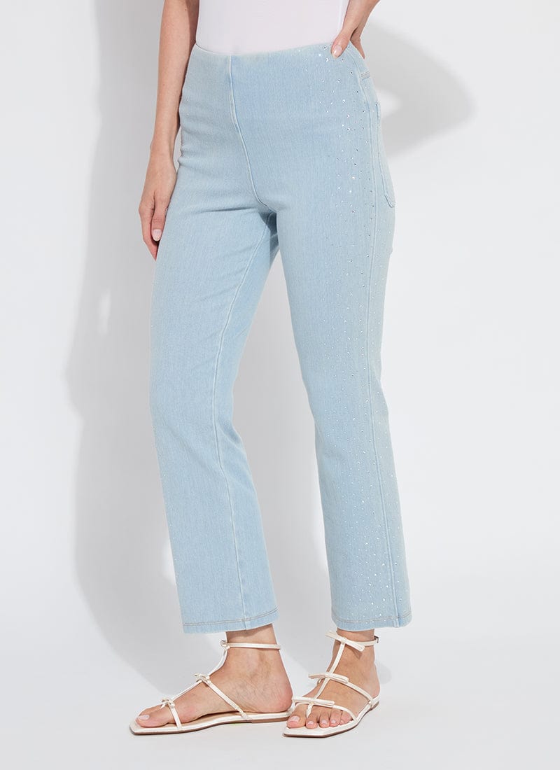 Lysse Lysse Crystal Embellished Ankle Babyboot Denim in Tinted Blue - Little Miss Muffin Children & Home