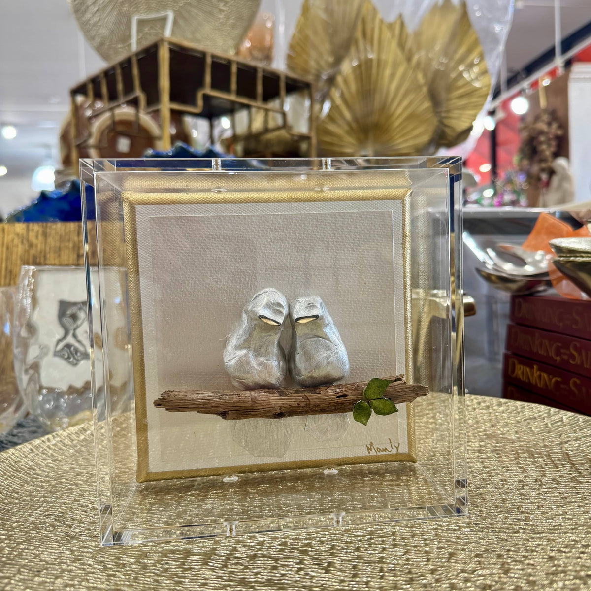 Dana Manly Art Love Doves in Shadowbox 6x6 - Little Miss Muffin Children & Home