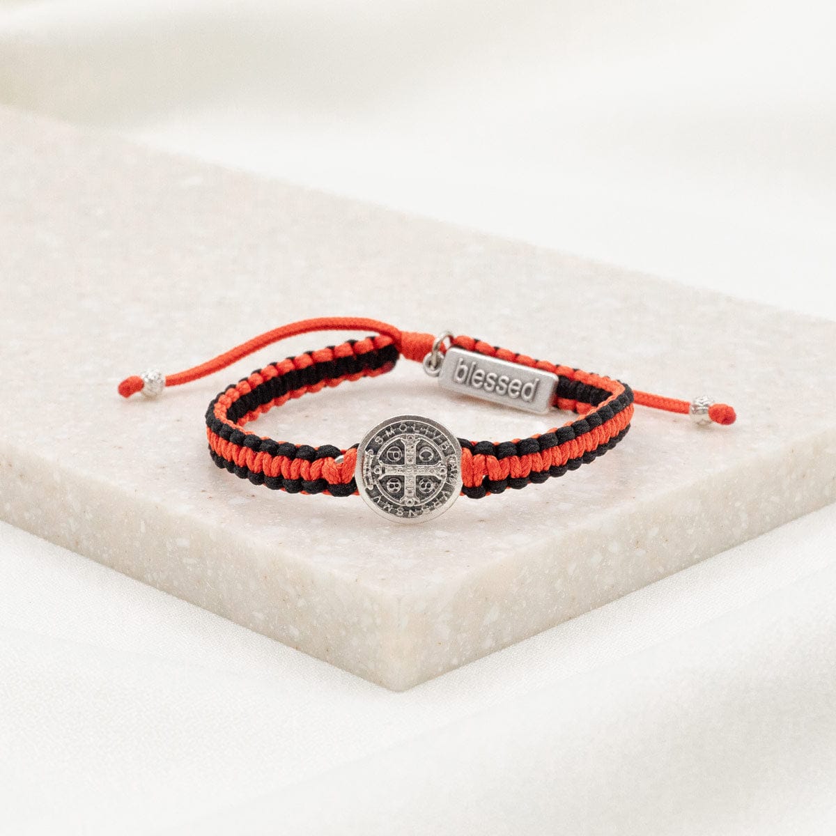 School Spirit Blessing Bracelet 1 Medal Black/Orange/Silver