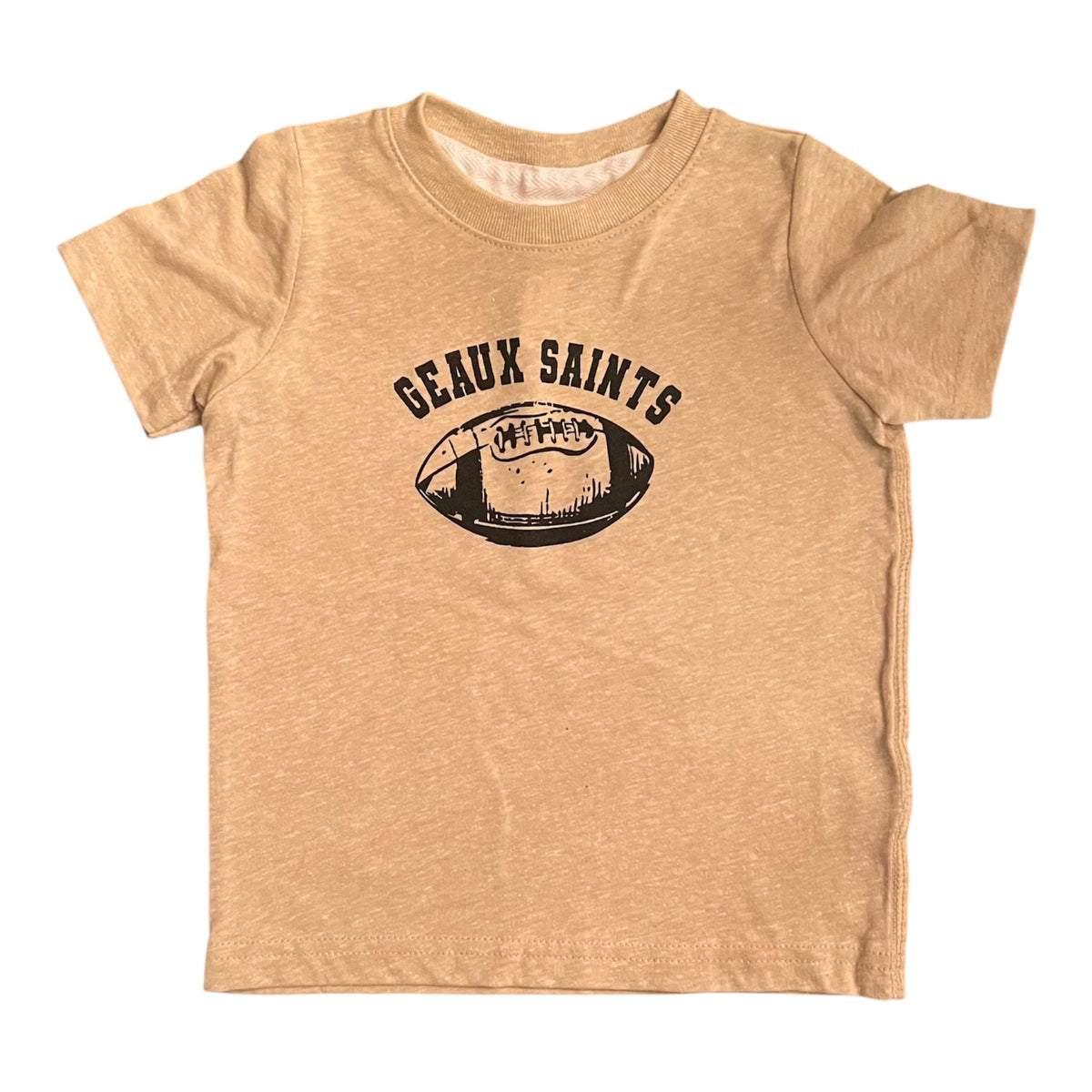 Whereable Art Geaux Saints Toddler Heather Tee in Old Gold - Little Miss Muffin Children & Home