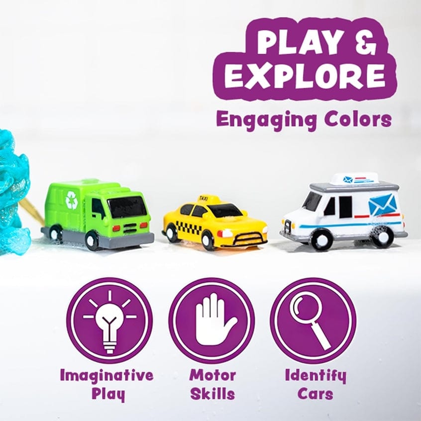 Tub Works Vehicles™ Bath Cars Mold Free Bath Toys, 6 Pack - Little Miss Muffin Children & Home