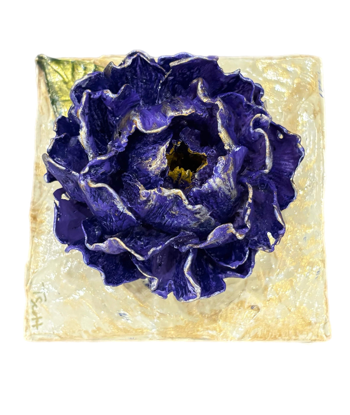 4x4 Clay Purple Peony Artwork